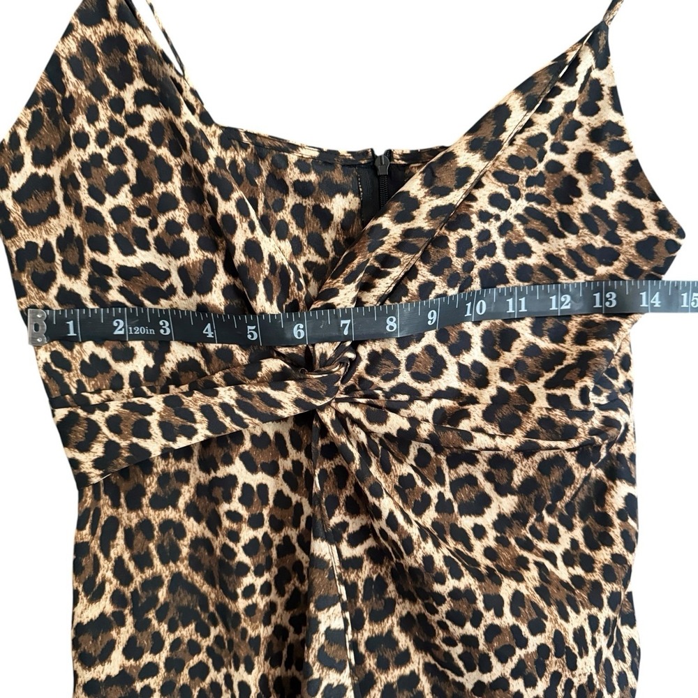 Zara S Women's Leopard Print Wide Leg Jumpsuit Wedding Guest Cocktail Date Boho‎ - Picture 15 of 16